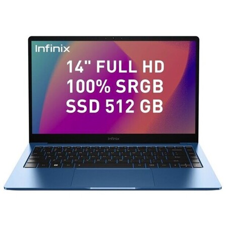 Infinix Inbook X2, Intel Core i7 1065G7, RAM 8 ГБ, SSD 512 ГБ, Intel Iris Plus Graphics, Windows 11 Home, синий: характеристики и цены