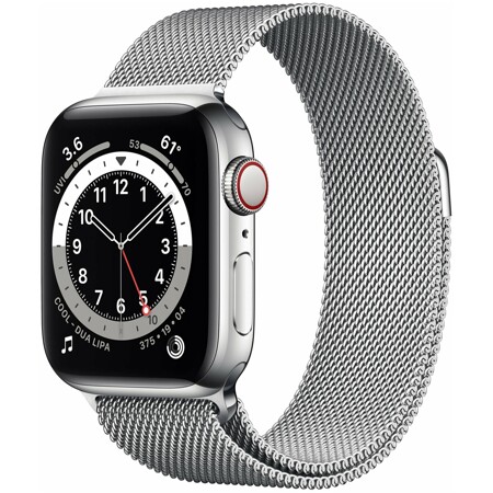Apple Watch Series 6 GPS + Cellular 40мм Stainless Steel Case with Milanese Loop, серебристый: характеристики и цены