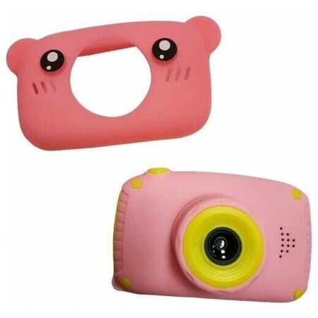 Детский фотоаппарат розовый + чехол мишка zal: характеристики и цены