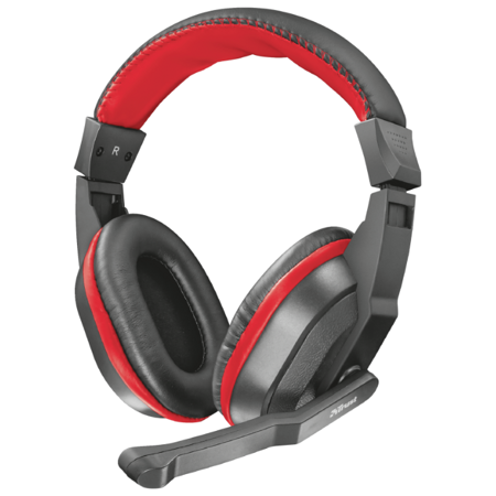 TRUST ZIVA black red (складной микрофоном,Регулятор громкости,кабель 1,8м. Коннектор 3,5 мм.): характеристики и цены