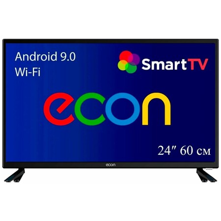 ECON SMART TV с Wi-Fi и голосовым управлением, Android 9.0, LED 24" (60 см), 1366х768 HD, DVB-T2/DVB-C, новый лончер Family: характеристики и цены
