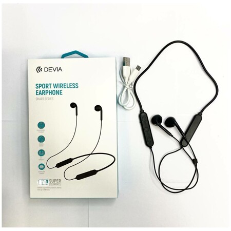 Наушники для занятия спортом на веревке на шею нашейные Devia Sport Wireless Earphone Smart Series EM036: характеристики и цены