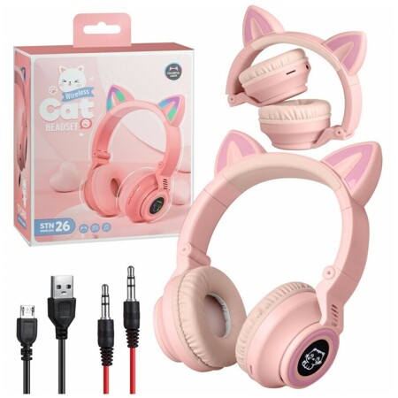 Наушники Bluetooth с ушами STN26 розовые: характеристики и цены
