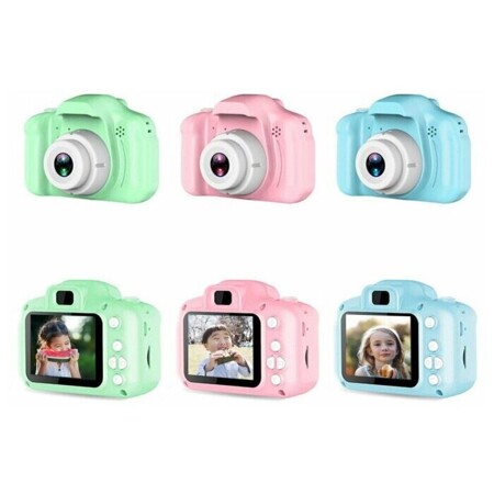 Детский цифровой фотоаппарат X2 противоударный в защитном корпусе Зеленый / Kids Camera: характеристики и цены