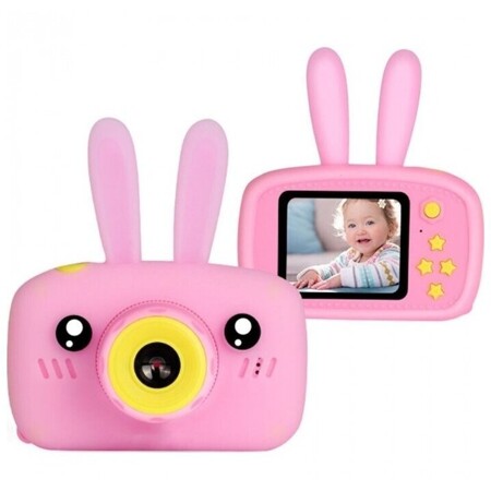 Детская цифровая камера Fun Camera Rabbit со встроенной памятью и играми (Розовый): характеристики и цены