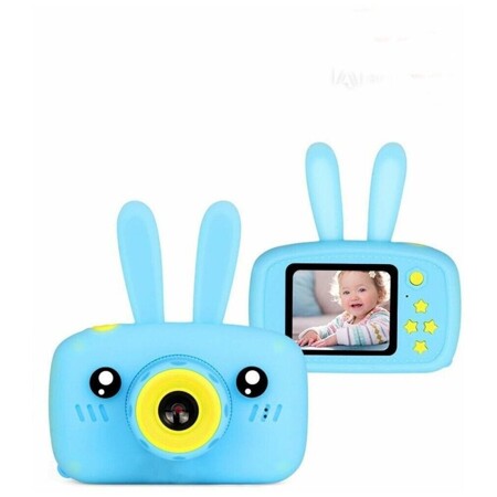 Детская фотокамера Зайчик / Виде-фото цифровая камера / Голубой: характеристики и цены