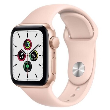 Apple Watch SE GPS 44мм Aluminum Case with Sport Band, золотистый/розовый песок: характеристики и цены