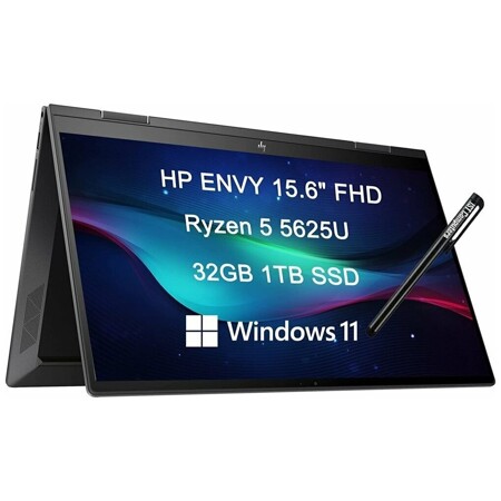 HP ENVY x360 15-ey0013 (AMD Ryzen 7 5625U 2.3GHz/15.6"/1920x1080/32Gb/1TB SSD/AMD Radeon Graphics/Windows 11 Home): характеристики и цены