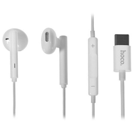 Hoco L10, проводные, вкладыши, микрофон, Type-C, 1.2 м, белые: характеристики и цены
