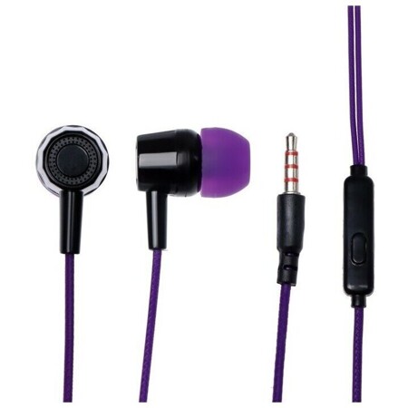 Наушники Krutoff HF-J69, вакуумные, микрофон, 106 дБ, 16 Ом, 3.5 мм, 1 м, фиолетовые: характеристики и цены