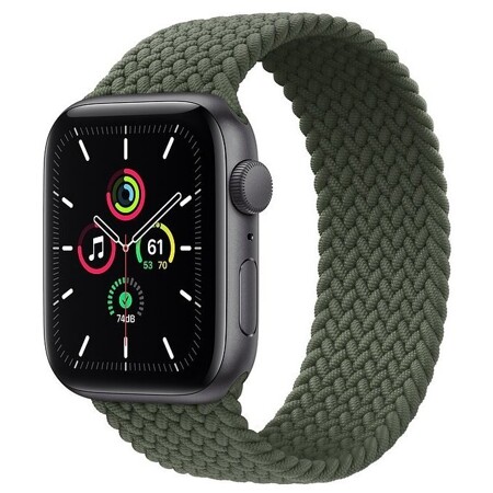 Apple Watch SE GPS 44mm Aluminum Case with Braided Solo Loop: характеристики и цены