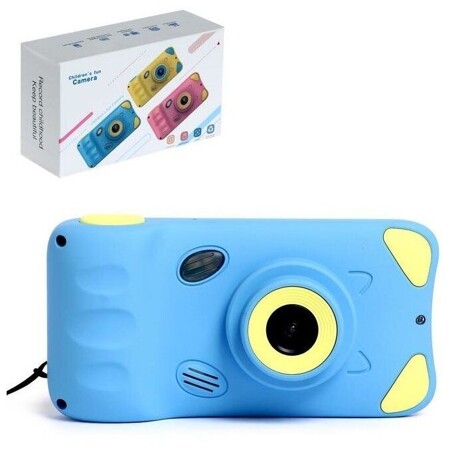 Детский фотоаппарат «Котик», дисплей 4,39 дюйма, цвет синий: характеристики и цены