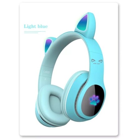 You Cat - L400 Лазурный голубой. Cat Ear Headphones, беспроводные наушники кошачьи ушки, лапки светящиеся.: характеристики и цены