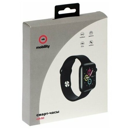 Red Line Смарт-часы MB MObility mft-50, 1.44", Amoled, пульсомер, шагомер, черные: характеристики и цены
