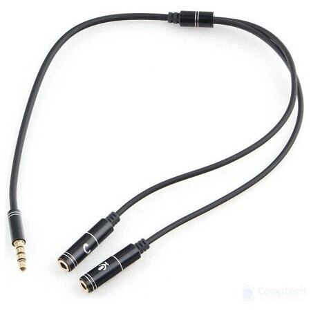Кабель аудио Cablexpert CCAB-02-35MYHM-0.2MB. 3.5 джек 4pin(M) 2х 3.5 джек(F) наушники и микрофон ч: характеристики и цены