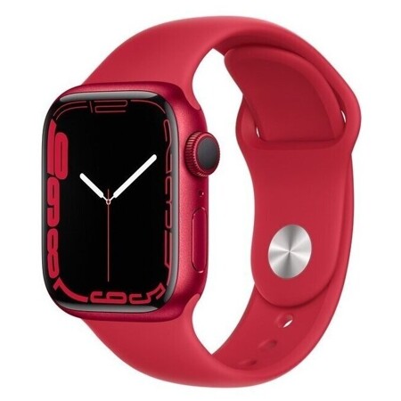 Apple Watch Series 7 41mm Aluminium with Sport Band RU, красный: характеристики и цены