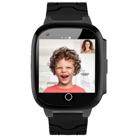 Tiroki T8W смарт часы детские 4G GPS-трекер с видеозвонком и телефоном, SOS вызов, термометр, черный: характеристики и цены
