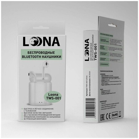 Беспроводная гарнитура LOONA WS-001, белый: характеристики и цены
