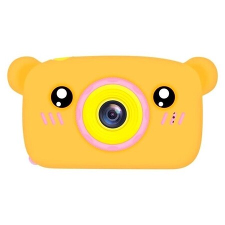 Детский цифровой фотоаппарат Zoo Kids мишка с ушками 32Gb розовый с оранжевым чехлом: характеристики и цены