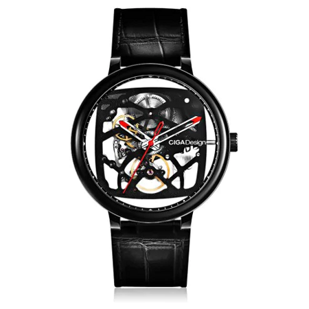 Механические часы CIGA Design Creative Leather Strap Automatic Mechanical черные (уценка - царапины): характеристики и цены