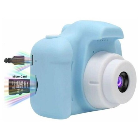Kids Camera Детский цифровой фотоаппарат X2 противоударный в защитном корпусе Голубой / Kids Camera: характеристики и цены