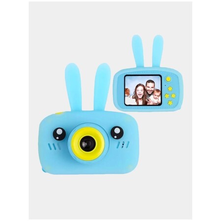 Детский развивающий цифровой фотоаппарат зайчик с играми, видео / Фотокамера для Детей /Синий: характеристики и цены