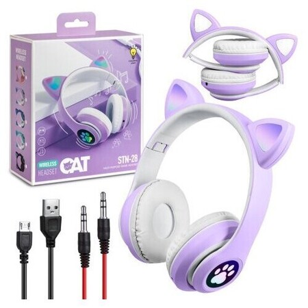 Наушники Bluetooth с ушами STN-28 фиолетовые: характеристики и цены