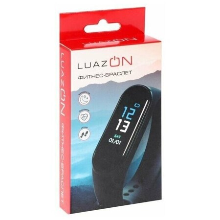 LuazON LF-10, 0.96", цветной дисплей, пульсометр, оповещения, шагомер, черный: характеристики и цены