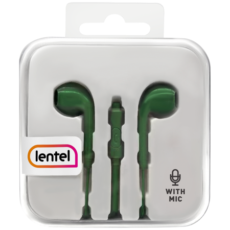 Наушники LENTEL NM-050GR с микрофоном, зеленые: характеристики и цены