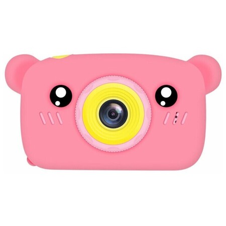 Детский цифровой фотоаппарат Медвежонок с встроеными играми розовый: характеристики и цены
