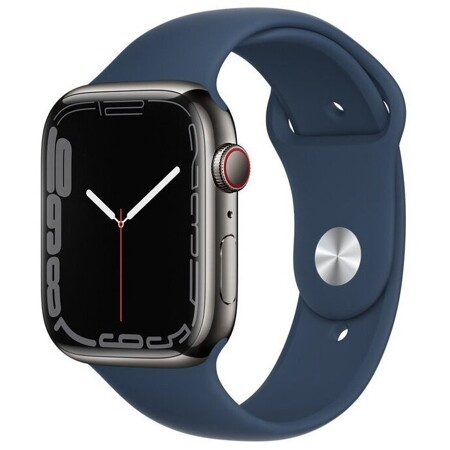 Apple Watch Series 7 GPS + Cellular MKL23FD/A 45мм Graphite Stainless Steel Case Abyss Blue Sport Band: характеристики и цены