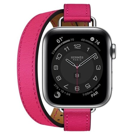 Apple Watch Hermès Series 6 GPS + Cellular 40mm Silver Stainless Steel Case with Attelage Double Tour, серебристый/Rose Mexico: характеристики и цены