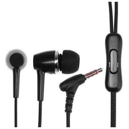 mObility mt-26, вакуумные, микрофон, 3.5 мм, 1 м, черные: характеристики и цены