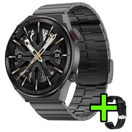 Умные смарт-часы GT3 Max с сенсорным экраном / Черные / Smart Watch 1.5 Экран AMOLED HD / Bluetooth, NFC, GPS, беспроводная зарядка: характеристики и цены