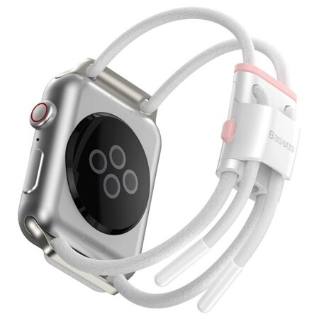 Baseus Let's go Lockable Rope Strap For AP Watch Series 3/4/5 42mm/44mm Белый+розовый: характеристики и цены