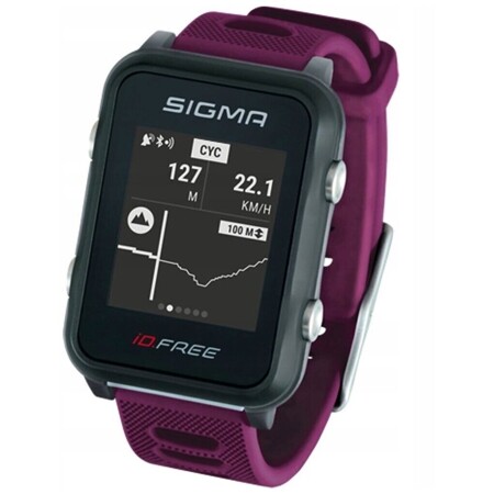 SIGMA ID. FREE PLUM 24110, черн./фиол, часы c GPS, встроенный пульсомер, секундомер: характеристики и цены