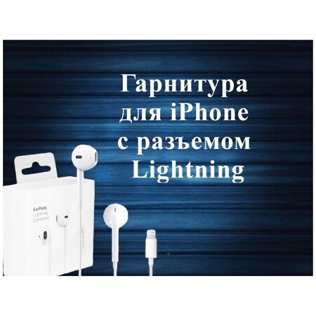Наушники Гарнитура EarPods с разъёмом Lightning / Наушники проводные для Айфон / Белые: характеристики и цены