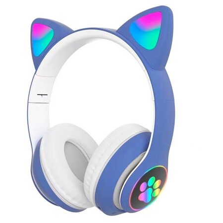 CAT EAR Беспроводные наушники со светящимися ушками кошки Cat STN-28, синий: характеристики и цены