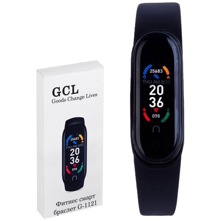 Умный браслет, умный фитнес браслет GCL G-1121, умный браслет с измерением давления и пульсометром, умный браслет с экраном, приложение Android IOS: характеристики и цены