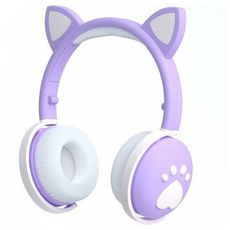 Беспроводные наушники Wireless Cat Ear Headphones BK1 фиолетовые: характеристики и цены